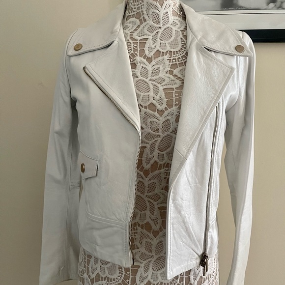 New Real leather jacket AnnaRita N size S EU 40 made in Italy org $559 - Picture 3 of 15